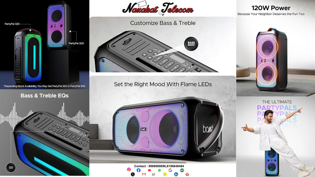 ๐ BoAt Party Pal 320: The Ultimate Portable Party Speaker with 120W Sound & LED Lights! ๐ถ๐ฅ