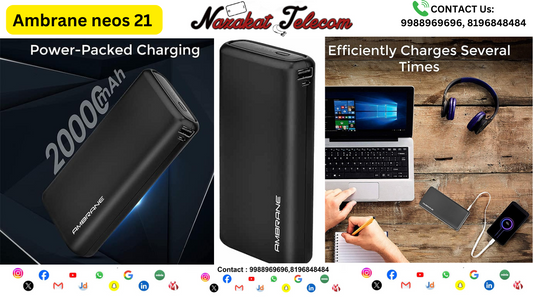 Ambrane Neos 21 20000mAh Power Bank: The Ultimate Travel Essential | Nazakat Telecom