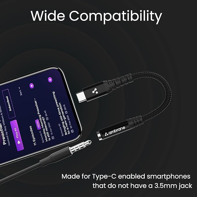 Ambrane Type C to 3.5 mm Audio Jack Connector - Nazakat Telecom