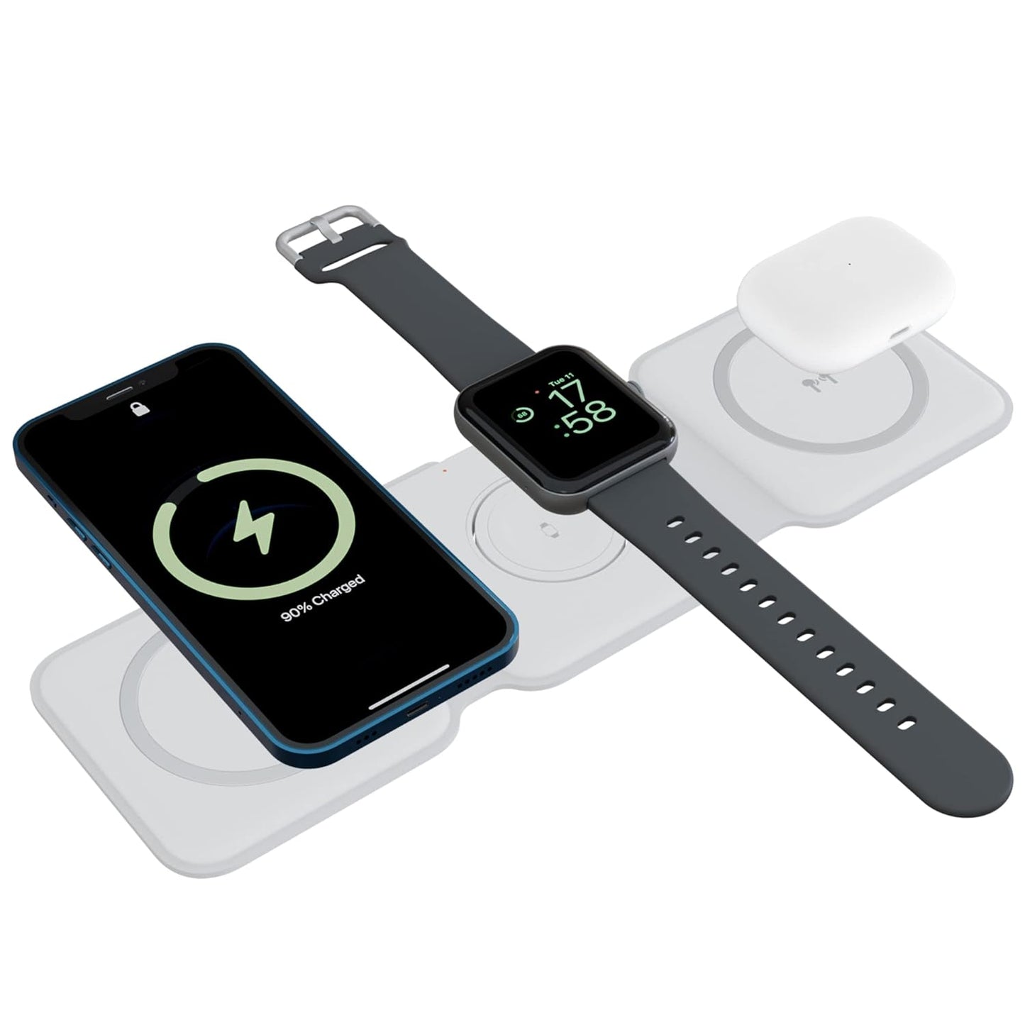 Ambrane 3-in-1 Wireless Charger with 20W Boosted Speed - Nazakat Telecom