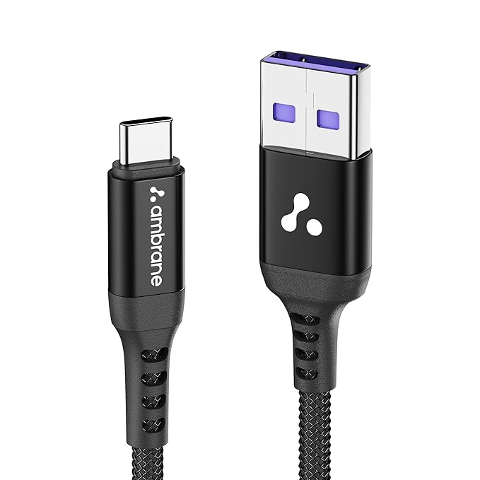 Ambrane Ultra Fast Type C Charging Cable, 65W VOOC Technology - Nazakat Telecom