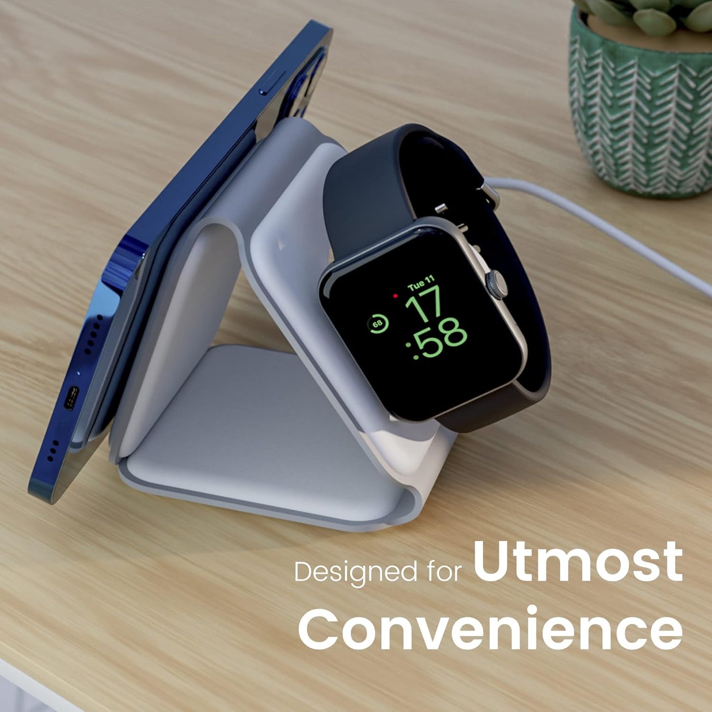 Ambrane 3-in-1 Wireless Charger with 20W Boosted Speed - Nazakat Telecom