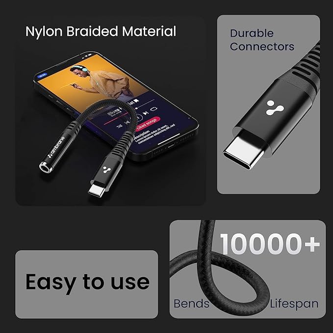 Ambrane Type C to 3.5 mm Audio Jack Connector - Nazakat Telecom
