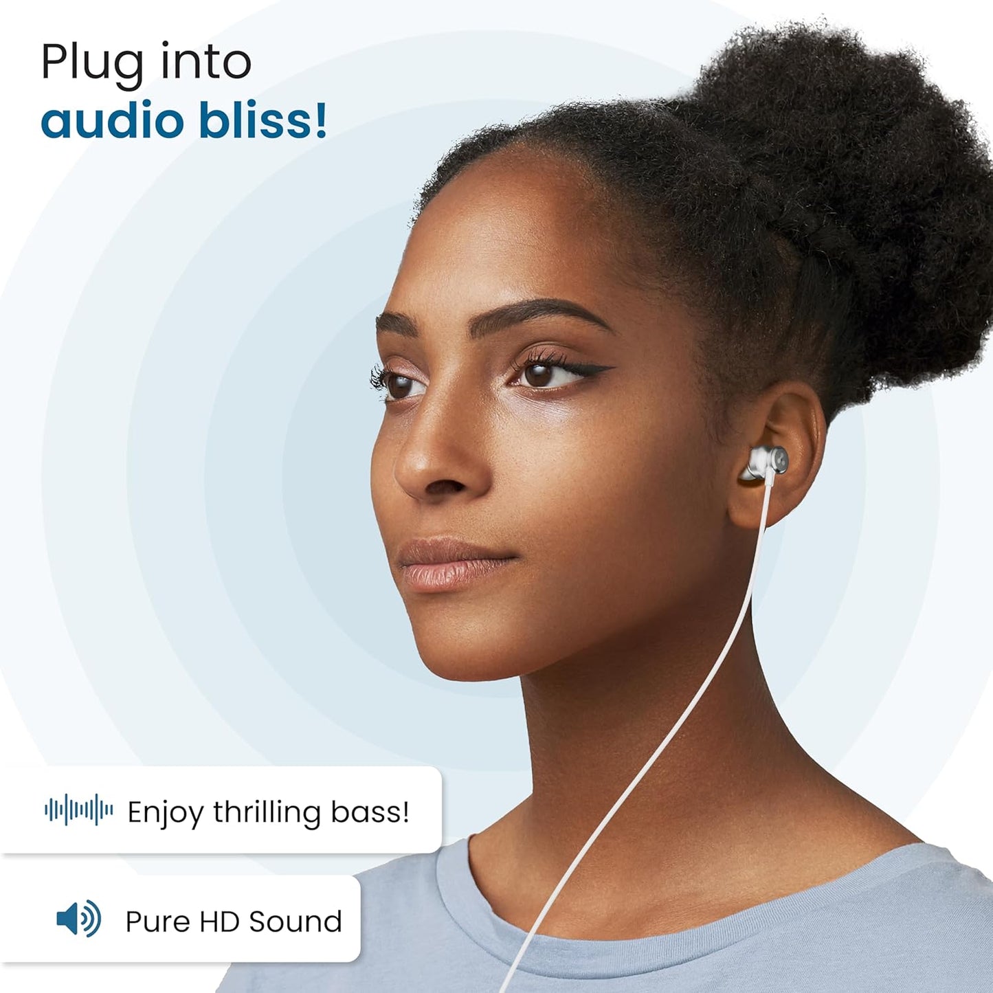 Ambrane Type-C Wired Earphones (Beats T03)