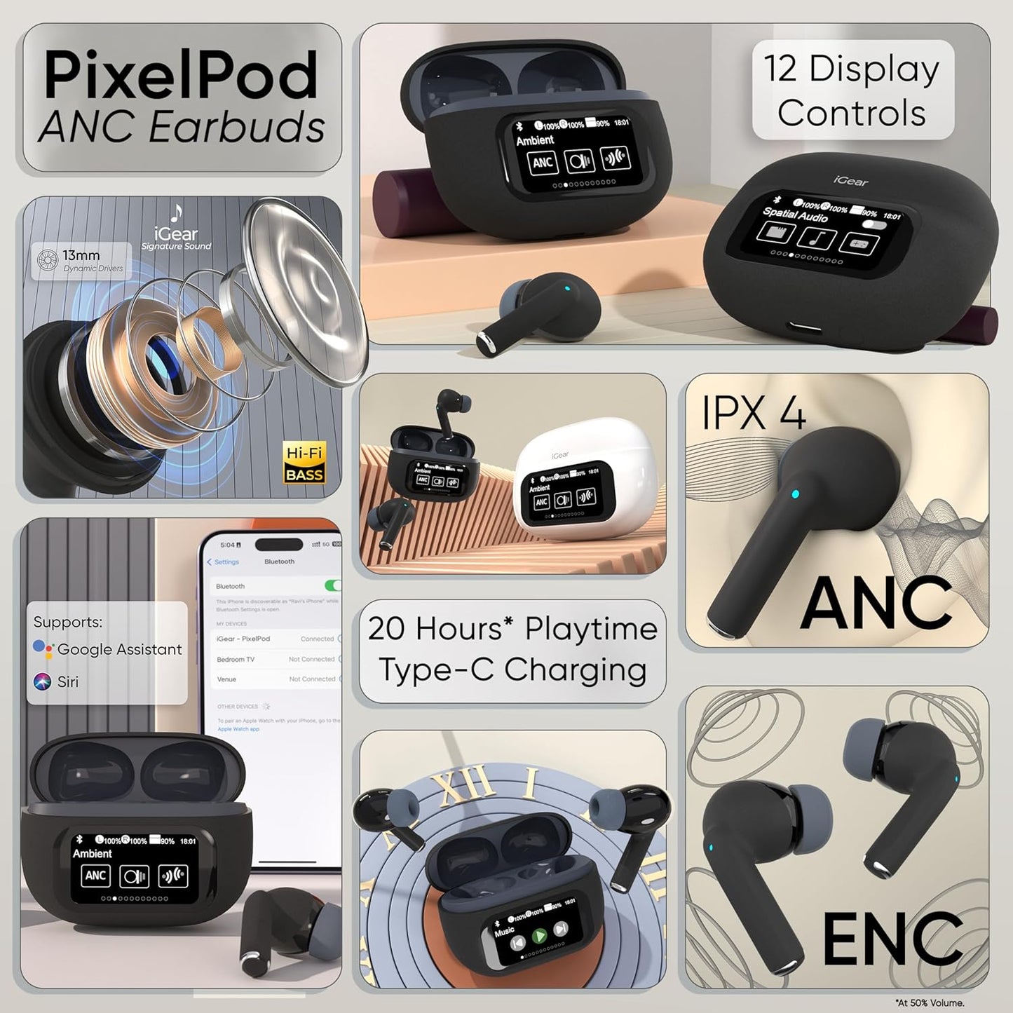 iGear PixelPod Screen TWS