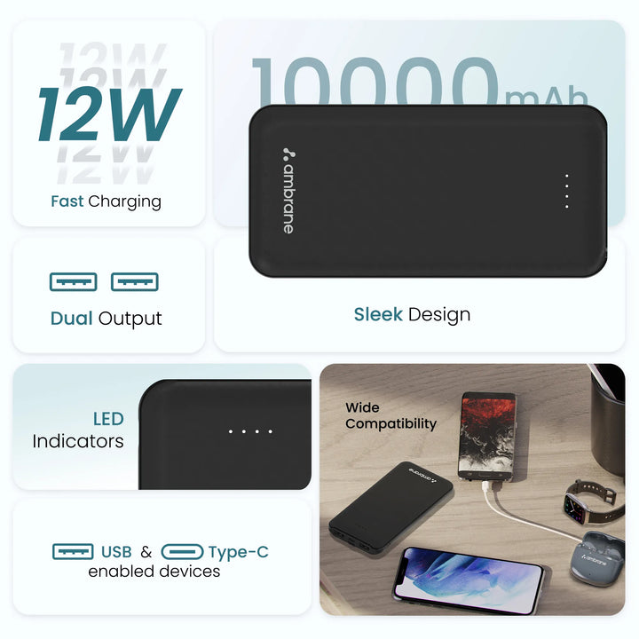 Ambrane Neos 11 10000mAh Powerbank - Nazakat Telecom