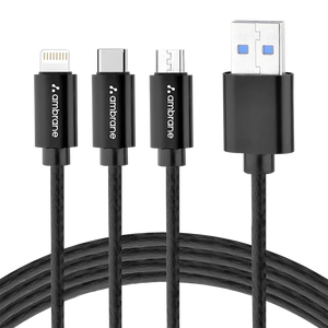 Ambrane Trinity-111 — 3-in-1 Charging Cable Best Price Pathankot Punjab