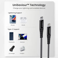 Ambrane Type-C to Lightning Cable (ABTL-125G) - Nazakat Telecom