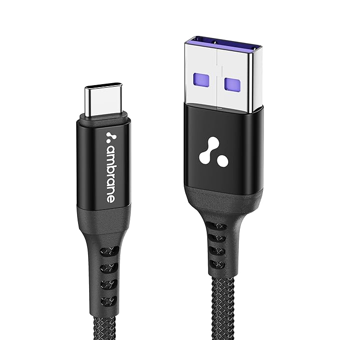 Ambrane Ultra Fast Type C Charging Cable, 65W VOOC Technology