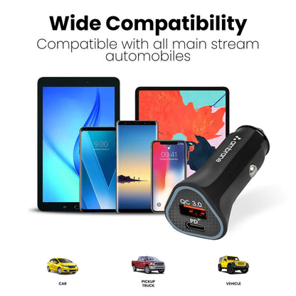 Ambrane 38W Fast Car Charger with Quick Charge 3.0