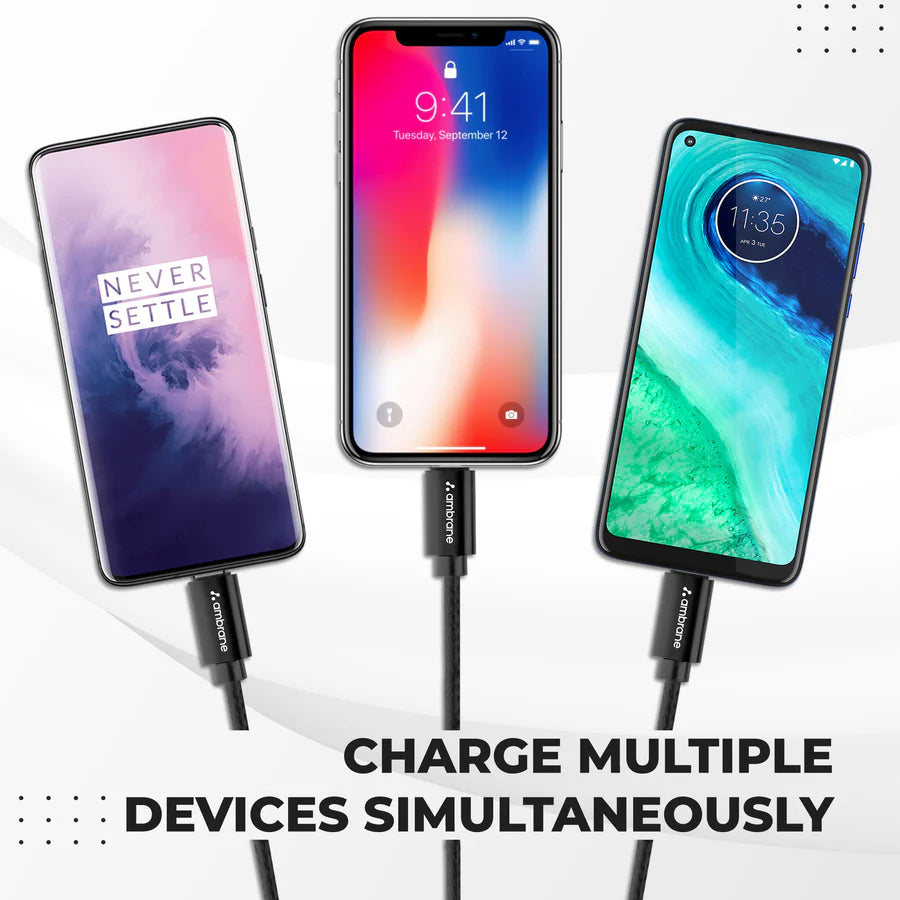 Ambrane Trinity-111 is a 3-in-1 charging cable