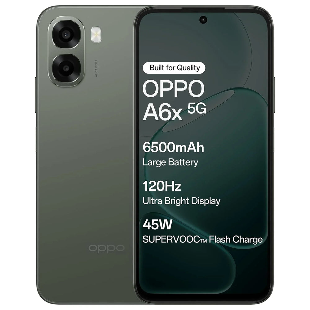 OPPO A6X 5G – 4GB RAM, 128GB Storage | Olive Green | Dimensity 6300