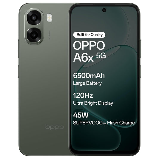 OPPO A6X 5G – 4GB RAM, 128GB Storage | Olive Green | Dimensity 6300