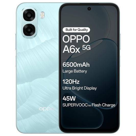 OPPO A6X 5G – 6GB RAM, 128GB Storage | Ice Blue | Dimensity 6300
