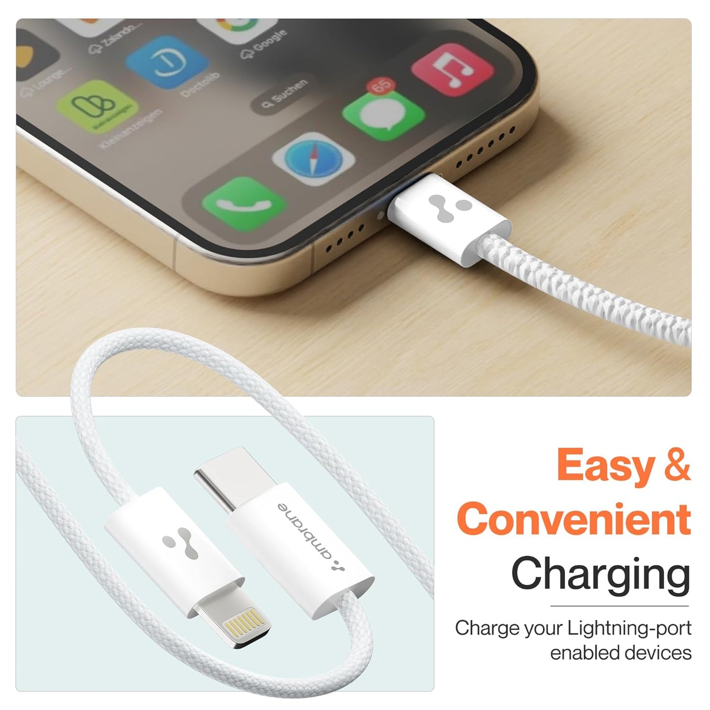 Ambrane Type-C to Lightning Cable (ABTL-Q12)