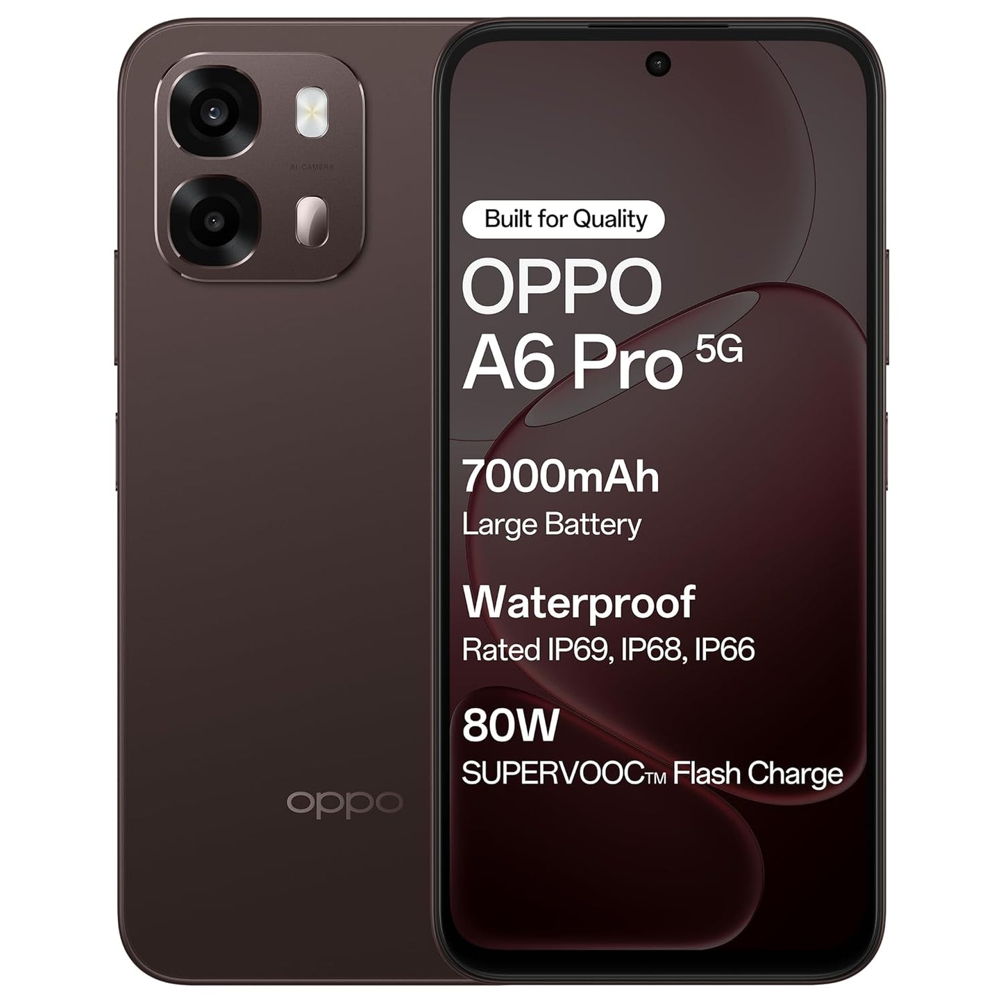 OPPO A6 Pro 5G – 8GB RAM, 256GB Storage | Brown | Dimensity 6300