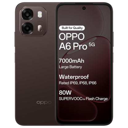 OPPO A6 Pro 5G – 8GB RAM, 256GB Storage | Brown | Dimensity 6300