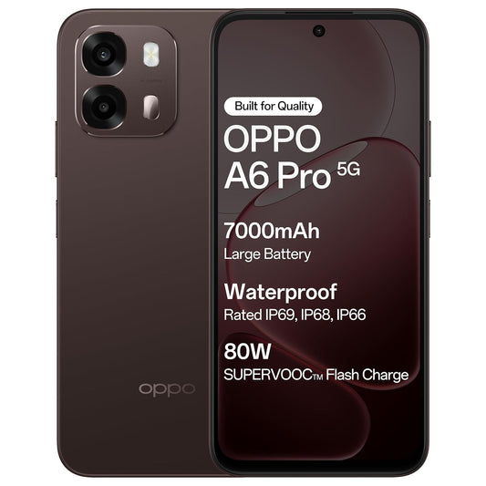 OPPO A6 Pro 5G – 8GB RAM, 256GB Storage | Brown | Dimensity 6300