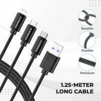 Ambrane Trinity-111 is a 3-in-1 charging cable - Nazakat Telecom