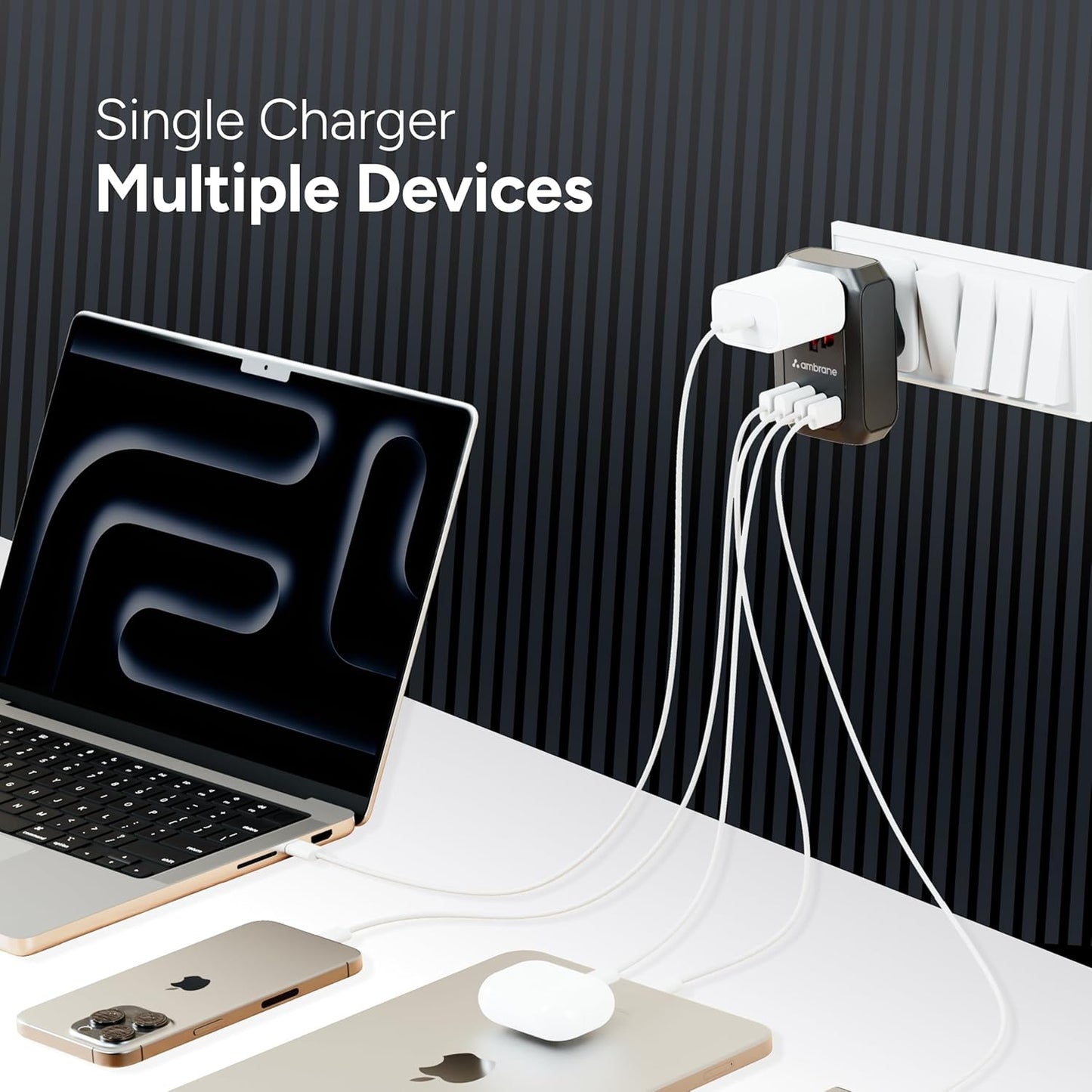 Ambrane 5-in-1 MultiPort Adapter