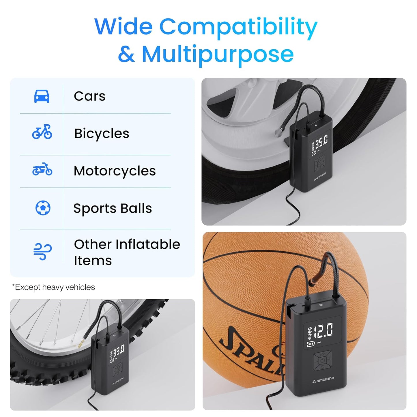 Ambrane Wired Tyre Inflator