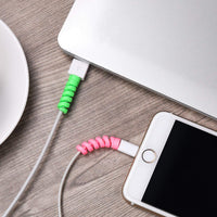 Spiral Charger Cable Protector Data Cable Saver Charging Cord Protective Cable Cover (4 Pieces)