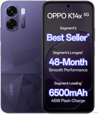 OPPO K14x 5G – 4GB RAM, 128GB ROM | Prism Violet | Dimensity 6300